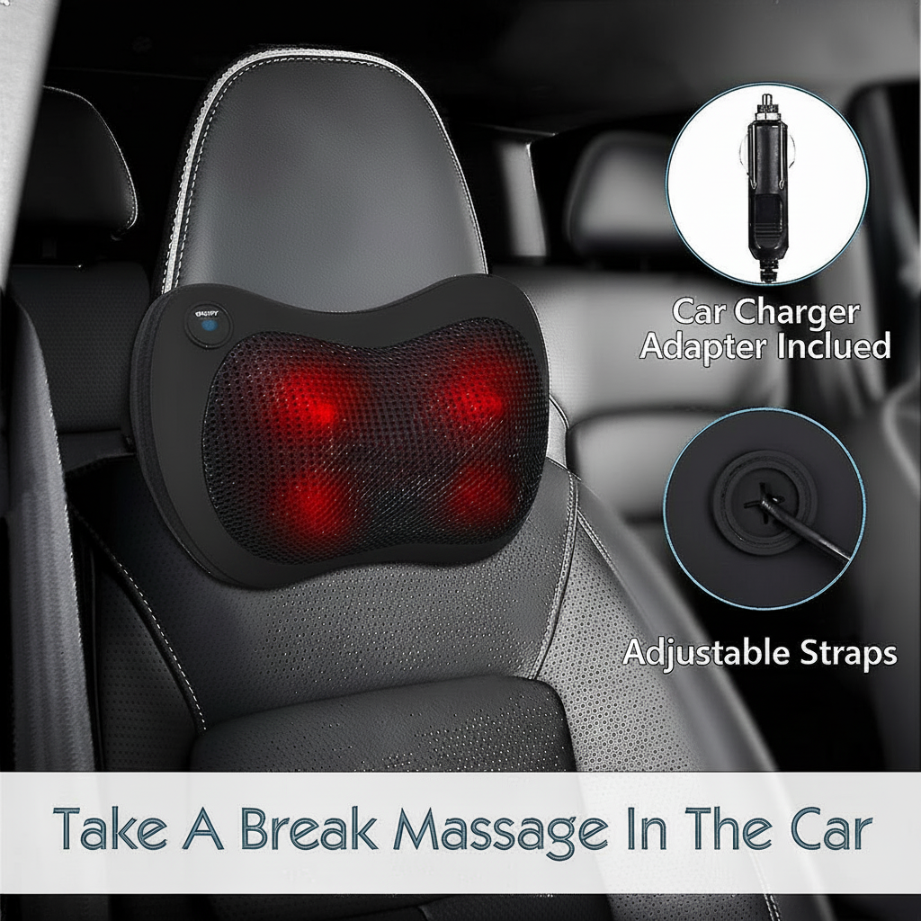 Addaday Pro Wireless Deep Tissue Massage Pillow with Heat